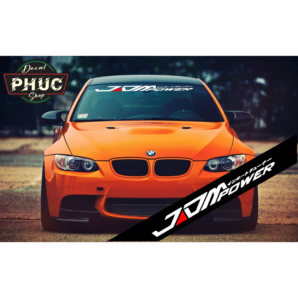 Tem dán kính lái chống nắng ô tô mẫu JDM Power