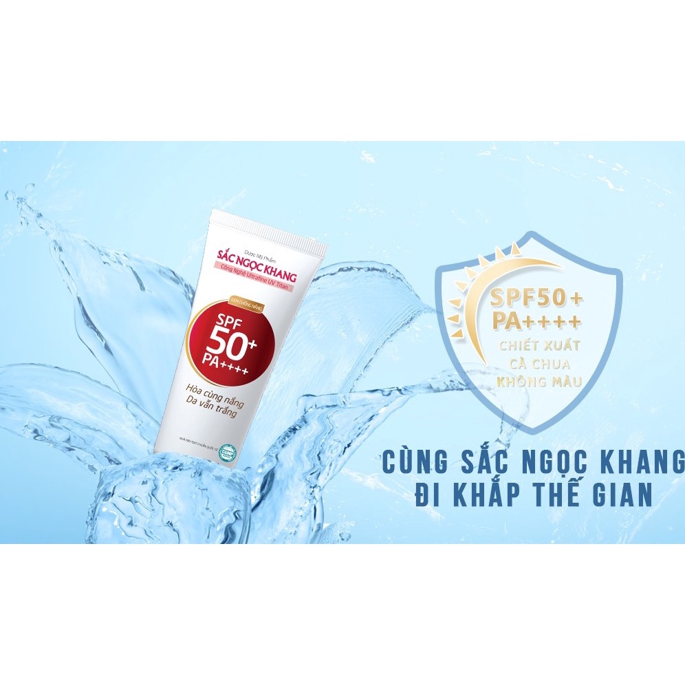 Kem Chống Nắng Sắc Ngọc Khang SPF50 PA++++ giúp chống nắng hiệu quả và kéo dài [tuýp 50g]