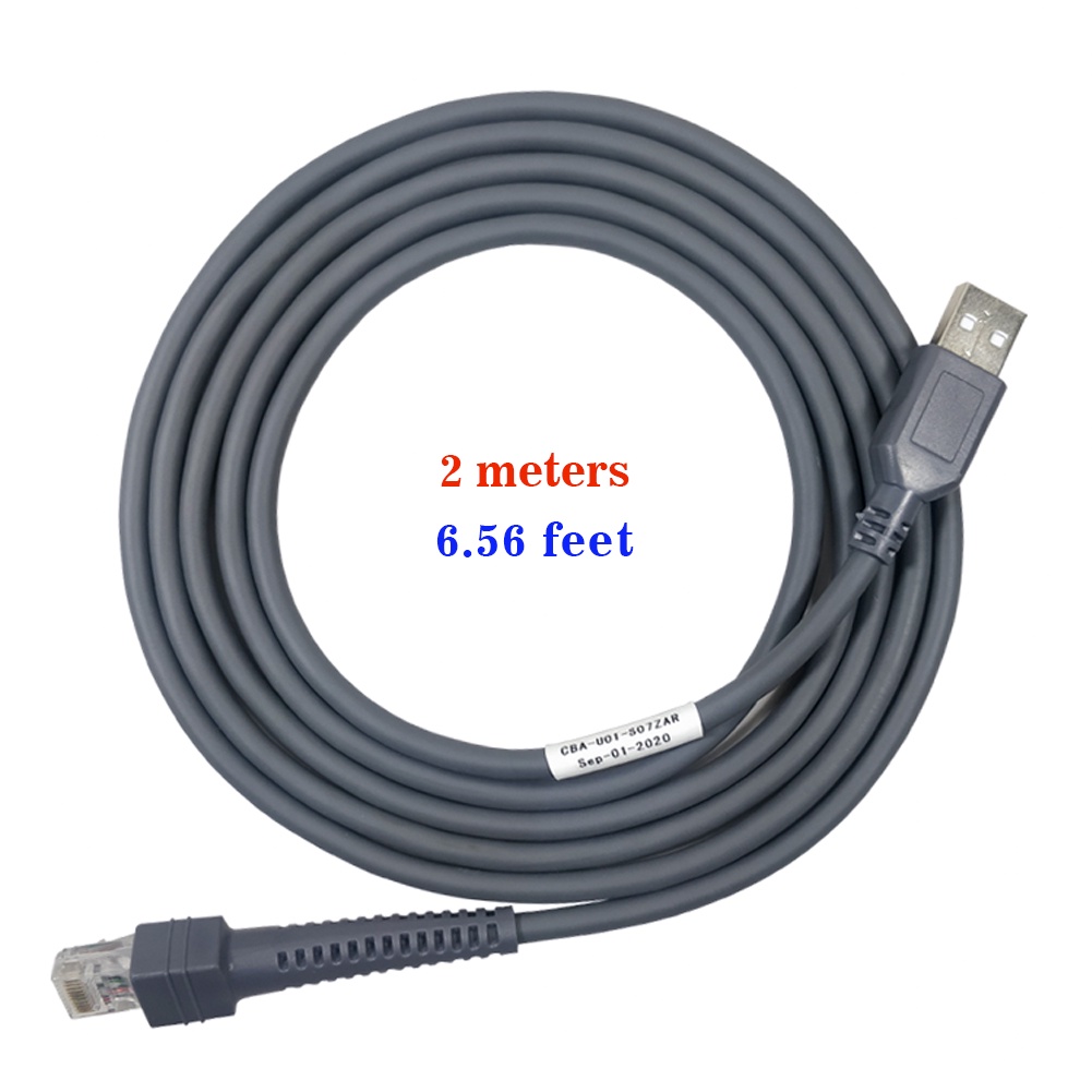Dây Cáp Máy Quét Mã Vạch 2M / 6FT LS2208 / A LI2208 LS4278 STB4278 LI4278 RJ45 to USB for Motorola Symbol Zebra