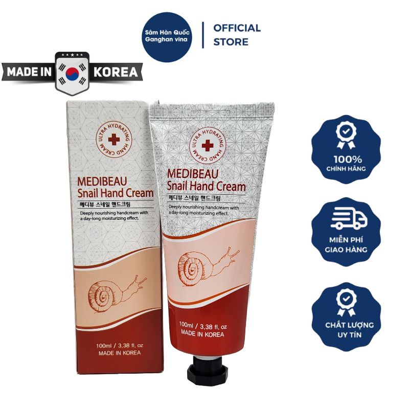 Kem Dưỡng Tay Tinh Chất Ốc Sên (100ml) Medibeau Snail Hand Cream