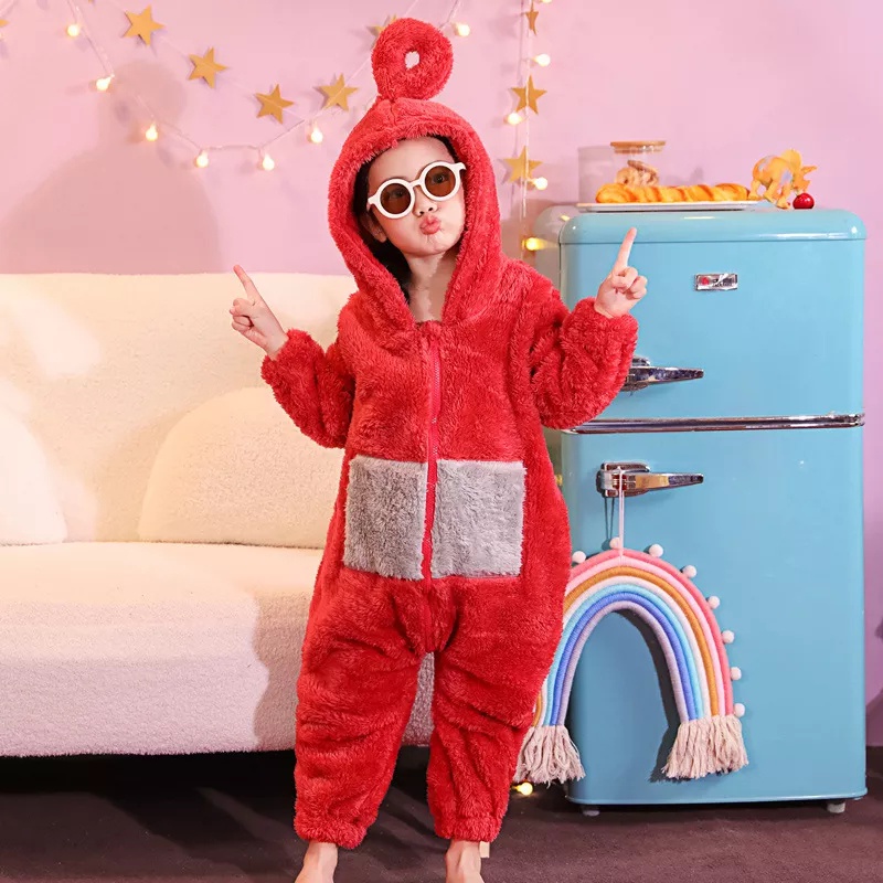 Bộ Đồ Ngủ Liền Thân Hóa Trang Teletubbies Dipsy PO Lala Tinky Winky Halloween Cho Bé