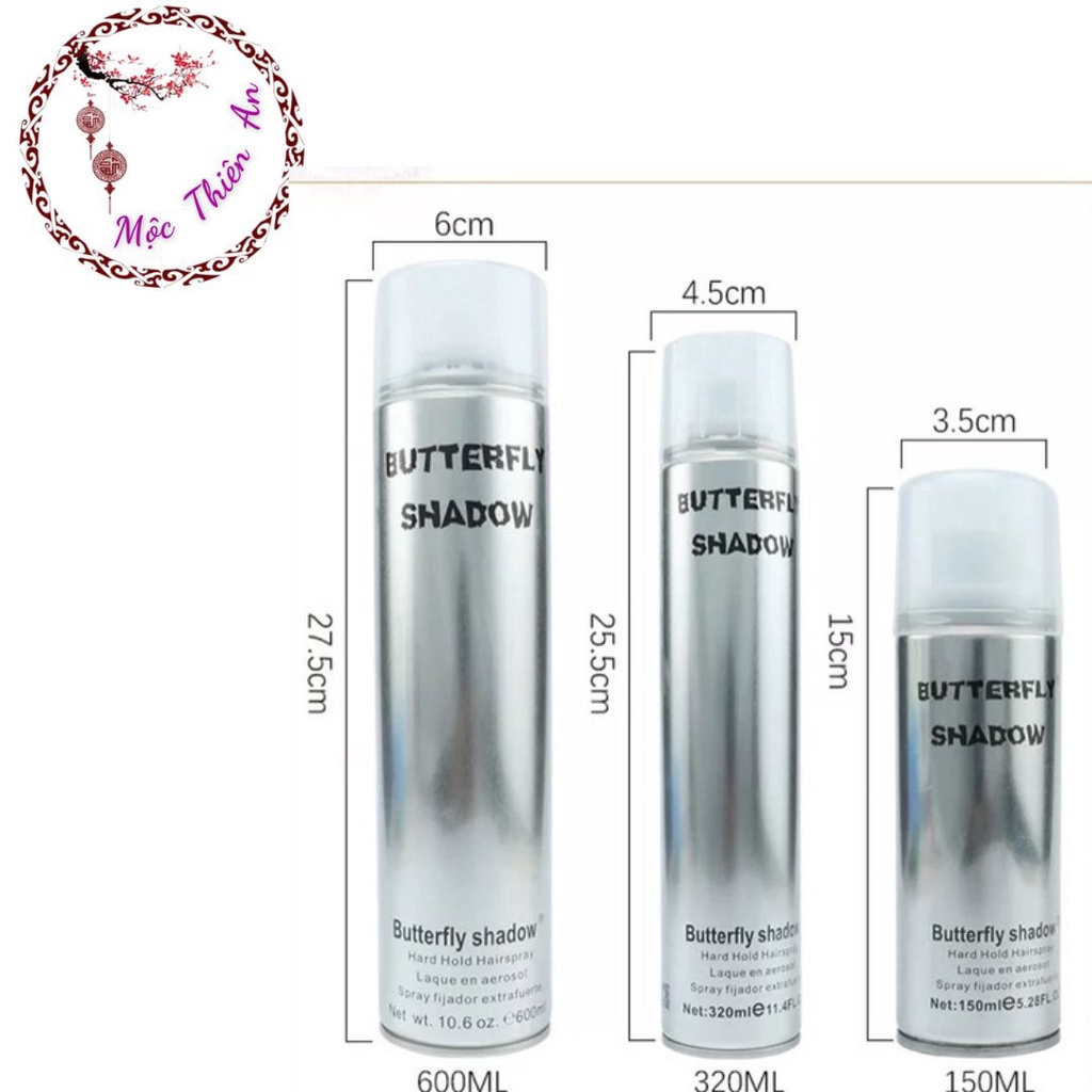 Keo Xịt Tạo Nếp Butterfly Shadow (150ml - 320ml - 600ml)
