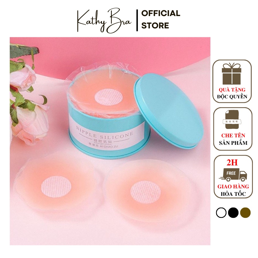 D04 Hộp 10 Miếng 5 Cặp Dán Ngực Silicon KATHY BRA Sử Dụng Nhiều Lần Siêu Dính