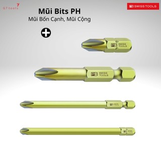 Mũi vít pb swiss tools philips bốn cạnh bits chiều dài 25mm/ 50mm/ 95mm c6.190 e6.190 e6l.190 & c6l.190 sản xuất thụy sỹ