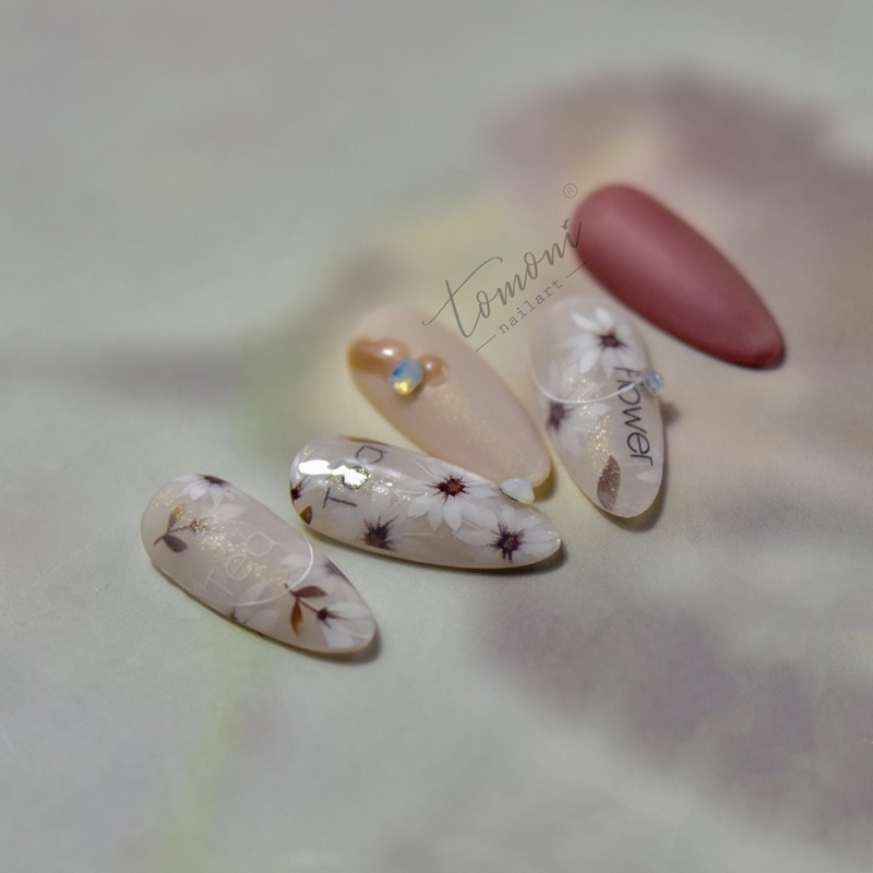 Sticker lụa 5d mẫu hoa dán móng tay nail To 2156