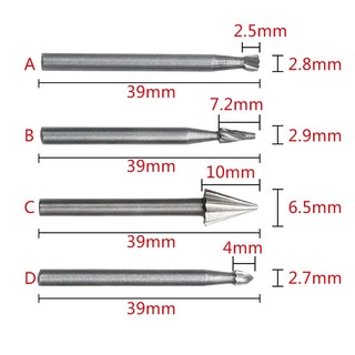 Set 10 Mũi Khoan Cắt Chạm Khắc Gỗ HSS Dremel