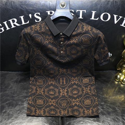 Áo Thun Polo Tay Ngắn Có Cổ Dáng Ôm In Họa Tiết Tinh Tế Thời Trang Mùa Hè Hàng Mới Dành Cho Bạn Nam 2022