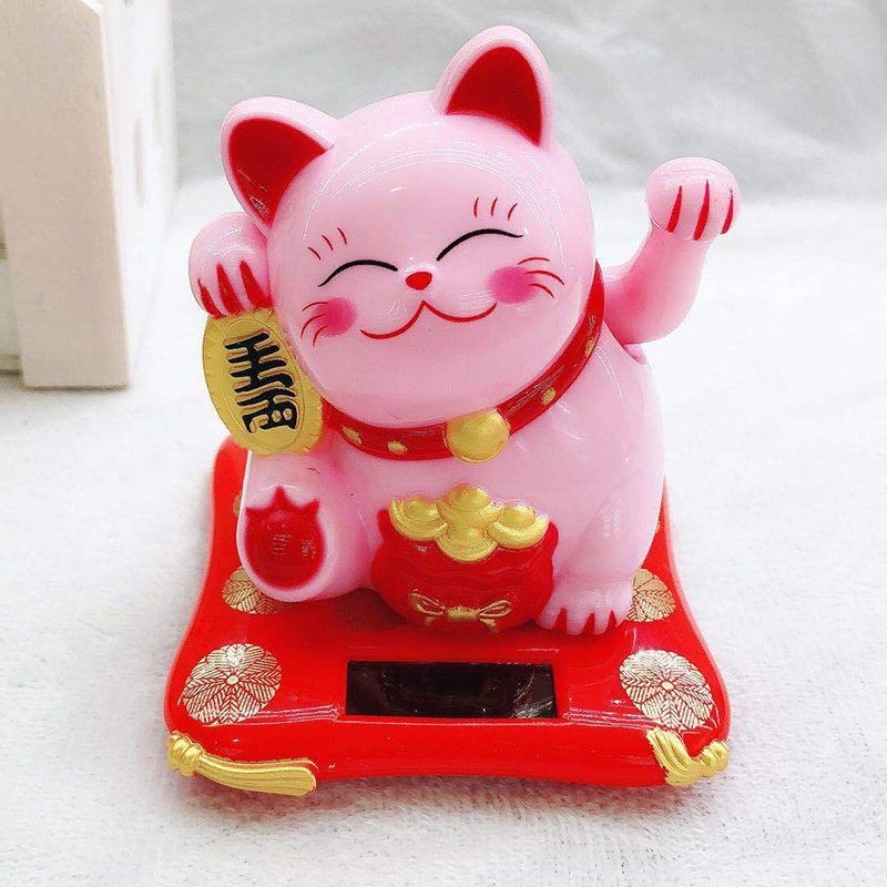 Tượng Mèo Vẫy Tay Cầu Tài Lộc Để Bàn Tích Hợp Năng Lượng Mặt Trời