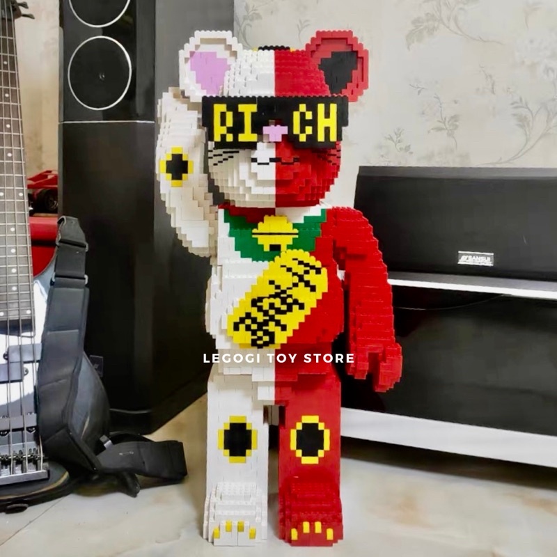 Đồ chơi xếp hình GẤU BEARBRICK CƯƠNG THI 73CM mô hình trưng bày phòng trang trí phòng bàn làm việc
