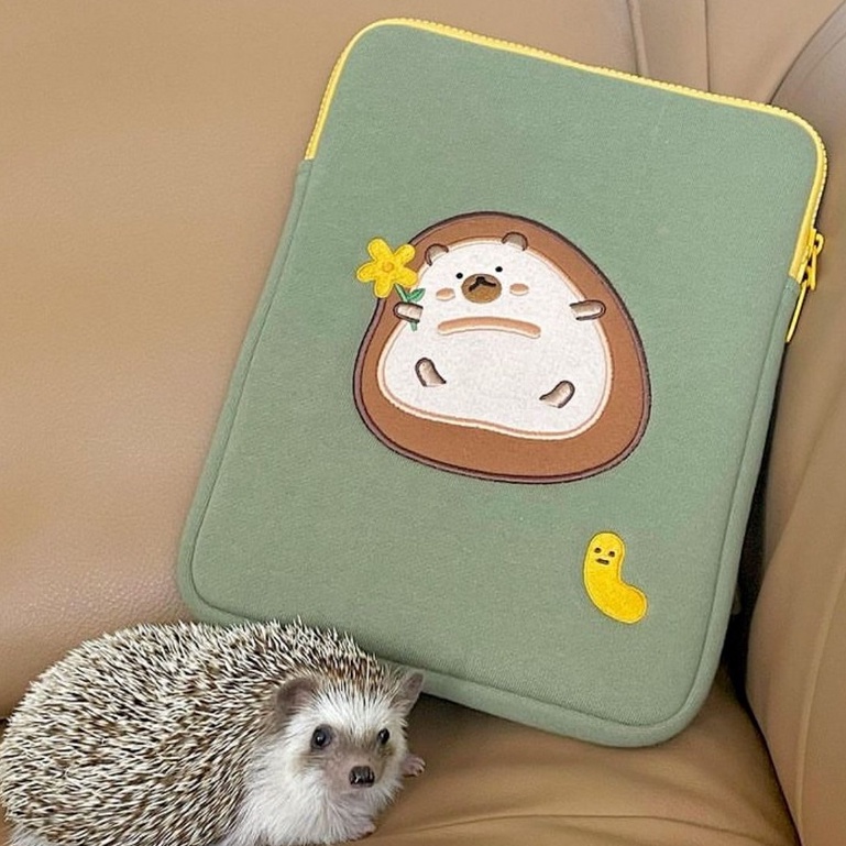 Túi Đựng Laptop In Hình Nhím Dễ Thương Phong Cách Hàn Quốc