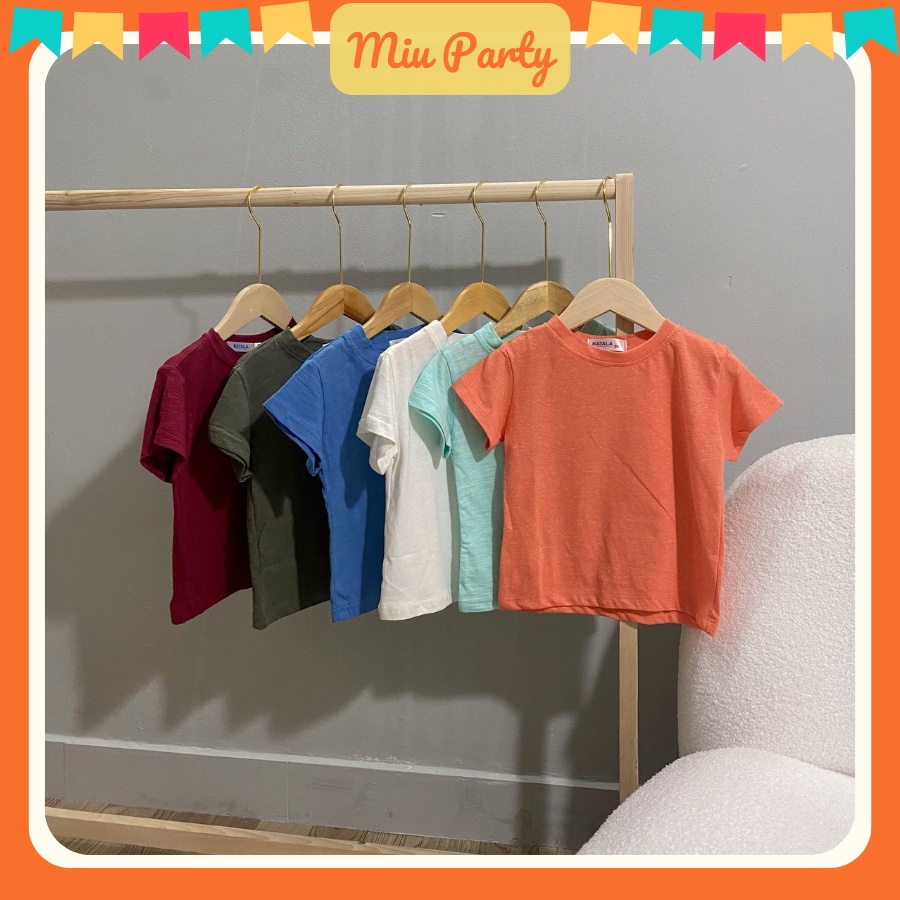 Áo thun bé trai bé gái Baby Kids, Áo phông trẻ em trơn form rộng cotton xược hai chiều thoáng mát mùa hè từ 10-25kg