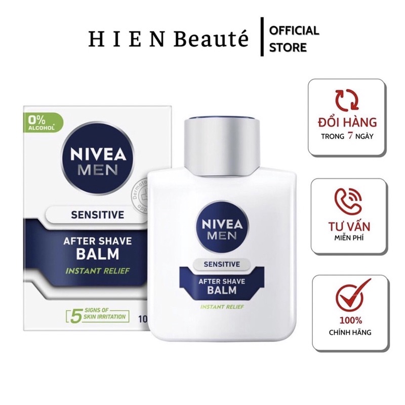 Kem Làm Giảm Kích Ứng Sau Khi Cạo Râu Cho Nam Nivea For Men Post Shave Balm Sensitive 100ml - Úc