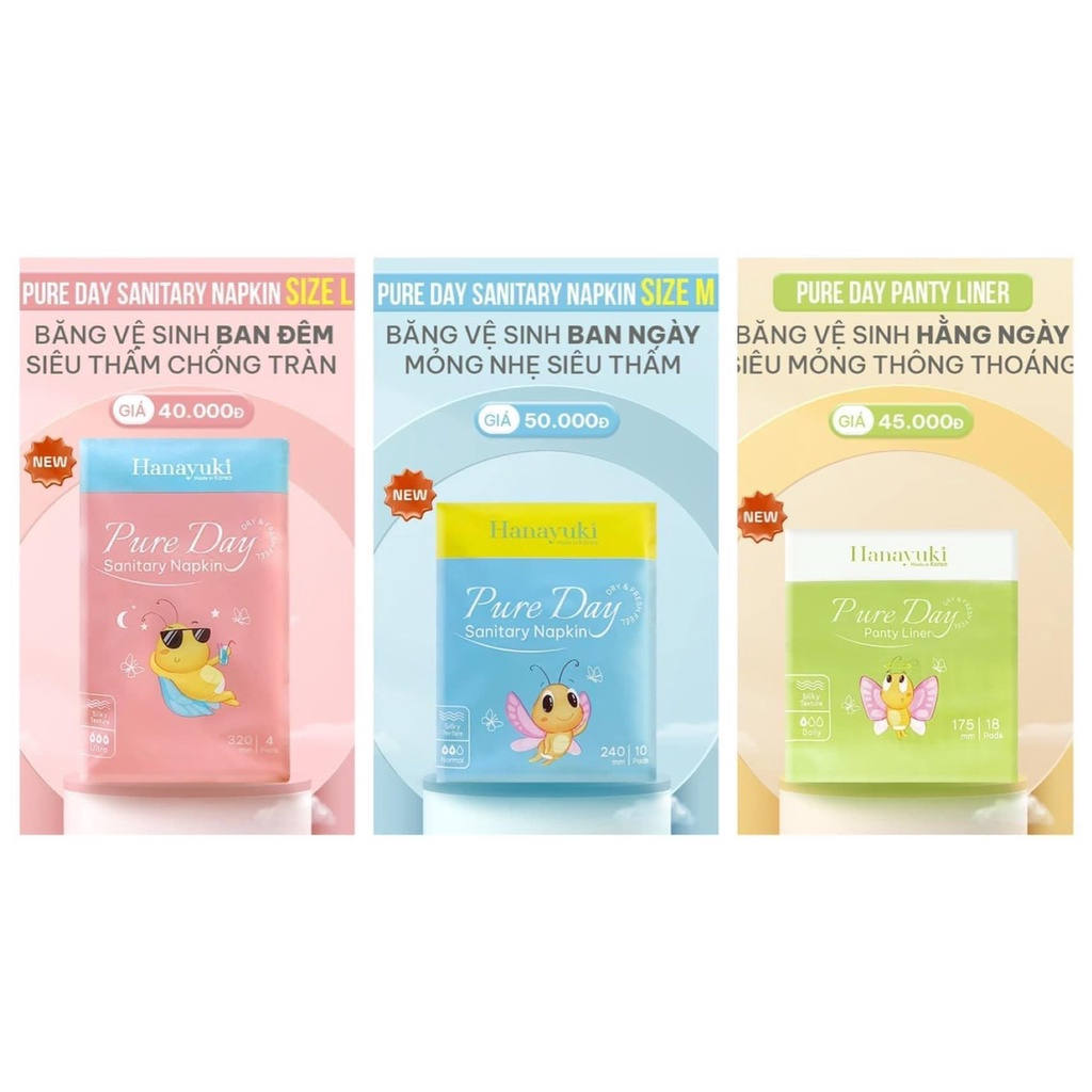 Băng Vệ Sinh Ban Ngày Hanayuki Pure Day Sanitary Napkin
