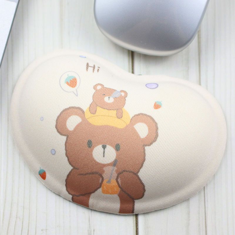 Miếng Lót Chuột Silicone Trong Suốt Hình Trái Tim Hoạt Hình 3D Sáng Tạo