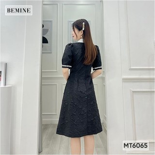 Đầm phối cổ bèo đính nút BEMINE MT6065