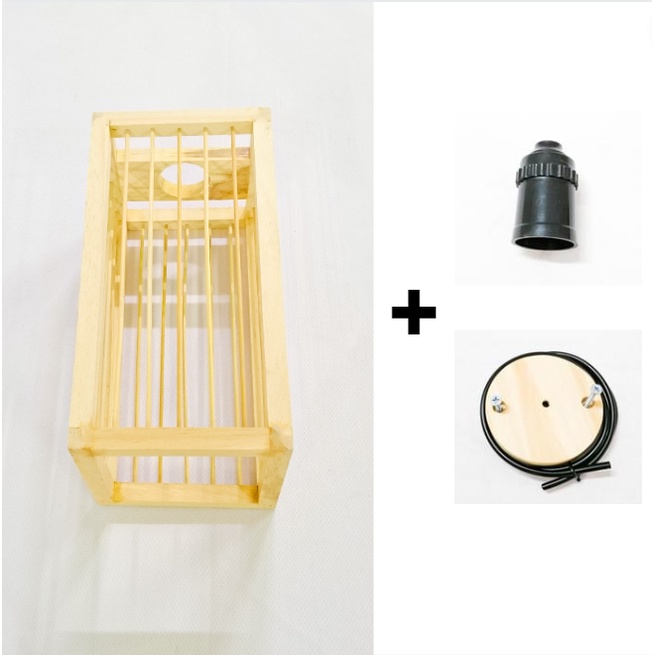 Đèn Tre Gỗ Thả Trần Trang Trí Dùng Để Decor Nhà Hàng Quán Cafe Homestay Cực Chất. Mẫu Hộp Chữ Nhật Apollo_90