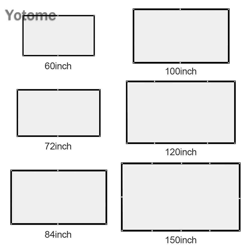 Màn Hình Máy Chiếu HD 60 72 84 100 120 150 inch Tỉ Lệ 16: 9