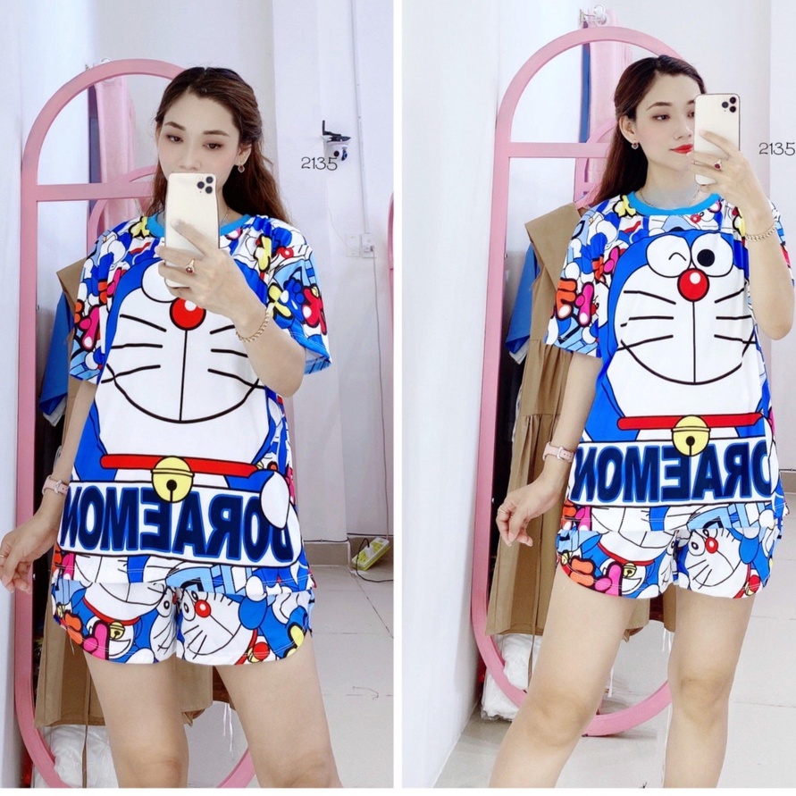(50Kg đến 70Kg) Đồ Bộ Quần Đùi Thun In Hình 3D - Chất Thun Co Giãn Tốt - Hình Thật Của Shop Chụp BN2135