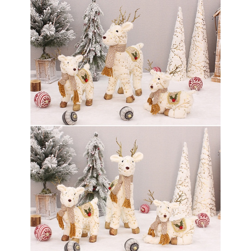 Búp Bê Nhồi Bông Hình Ông Già Noel Tuần Lộc Dễ Thương