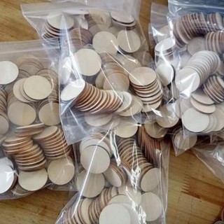 100 miếng gỗ tròn - size 2cm 2.5cm 3cm 4cm 5cm