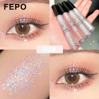 Phấn mắt dạng lỏng FEPO ánh nhũ lấp lánh 4 màu sắc tùy chọn
