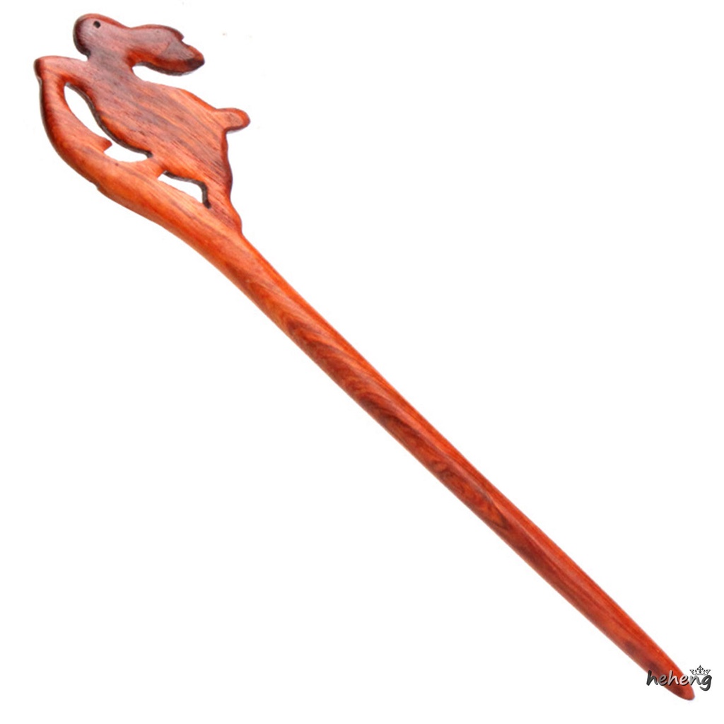 Trâm Cài Tóc Dạng Cong Khắc Hình Hoa Chignon Thủ Công Phong Cách Trung Hoa Cho Nữ