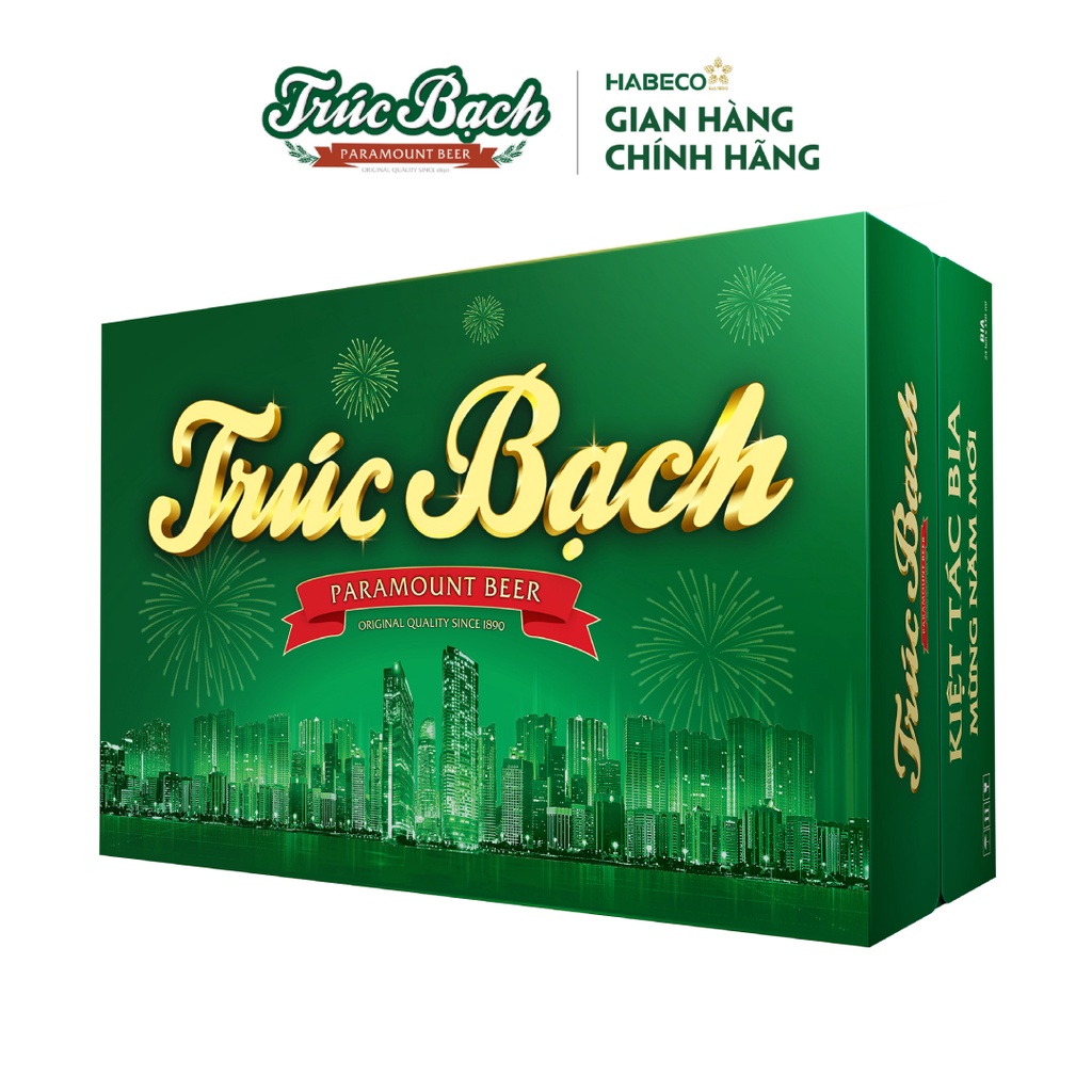 Thùng 24 lon Bia Trúc Bạch - HABECO (330ml/lon) - Phiên bản Tết