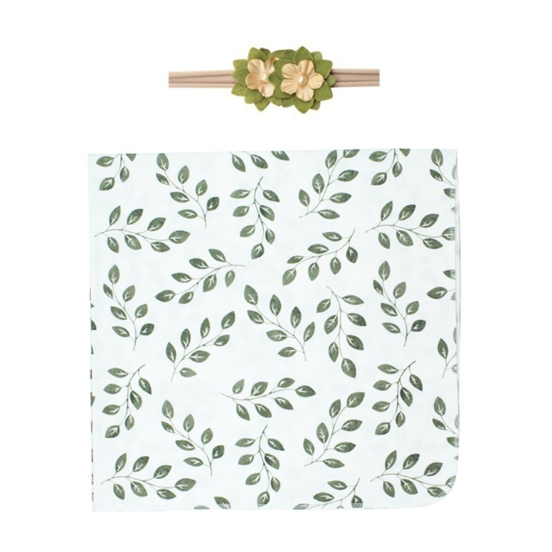 Khăn Quấn Em Bé Sơ Sinh Kèm Băng Đô Xinh Xắn