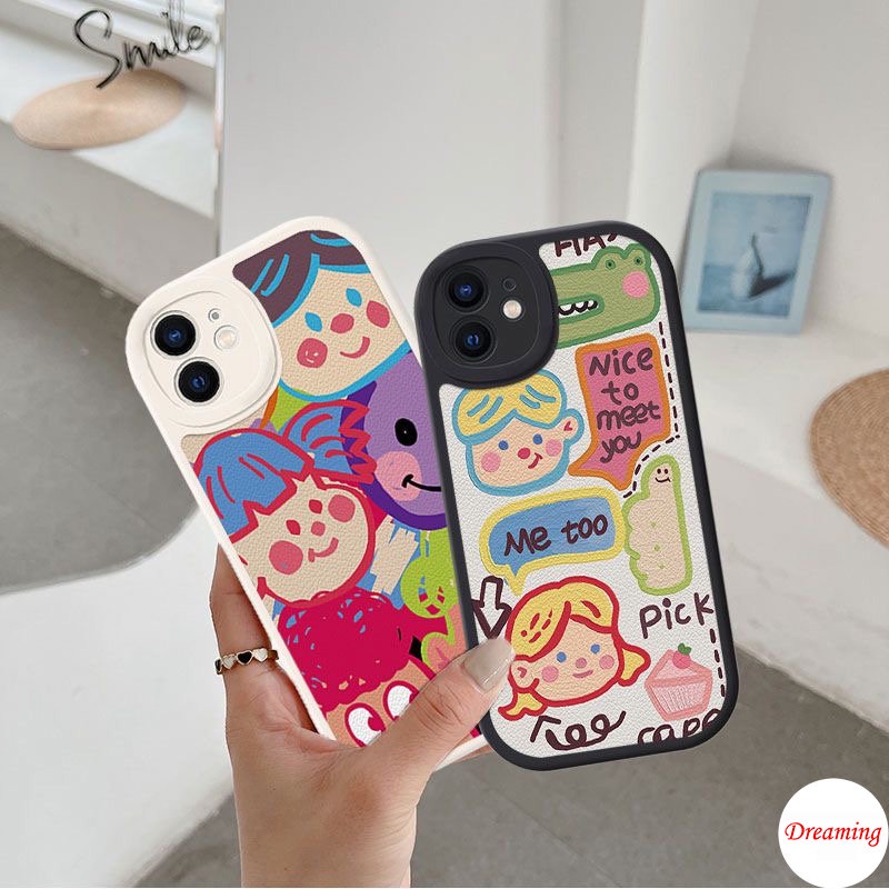 Ốp lưng điện thoại cho Redmi Note 11 11S 10 10S 9S 9 8 7 10C 10A 9C 9A 9T X3 NFC GT M3 Pro 5G 4G Oval Big Eye Soft Phone Case Motif Graffiti Boy Girl
