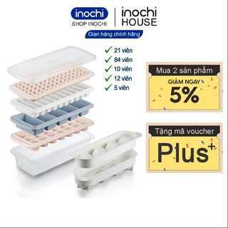 Khay đá tổng hợp vỉ làm đá tủ lạnh kari inochi Nhật Bản cỡ dụng cụ làm đá liệu nhựa nguyên sinh cao cấp chính hãng