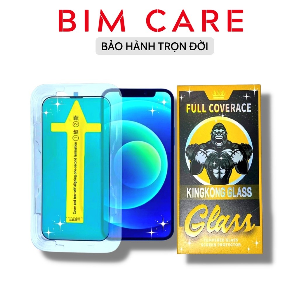 Kính Cường lực KingKong Glass Vàng Cao Cấp Chống Nhìn Trộm Có Khung Tự Dán Cho Các Dòng X-14prmax Bim Care