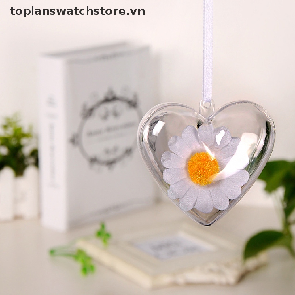 1 Quả Bóng Nhựa Trong Suốt Hình Trái Tim Dùng Trang Trí Giáng Sinh