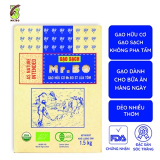 Gạo hữu cơ ST Lúa Tôm cao cấp - Hộp 1,5kg