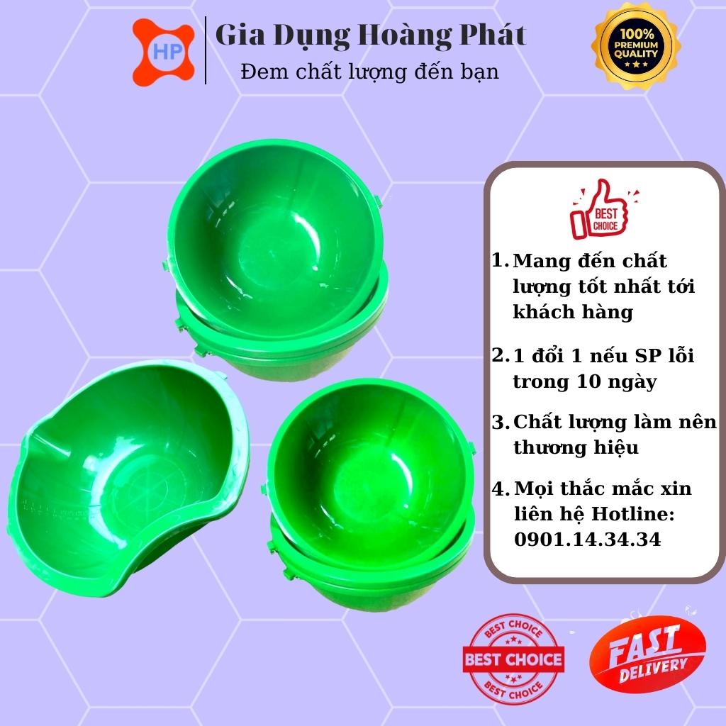 Thau Nhựa Rãi Phân Có Phểu/Tròn - Dây Đeo - Chống Nứt/Bể - Màu Xanh Rêu