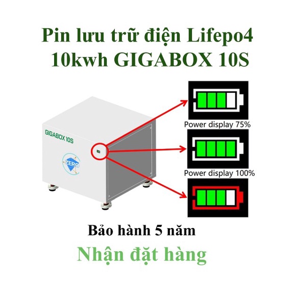 PIN LITHIUM GIGABOX 10S 10,24KWH 200AH 51,2V - BẢO HÀNH 05 NĂM CHÍNH HÃNG