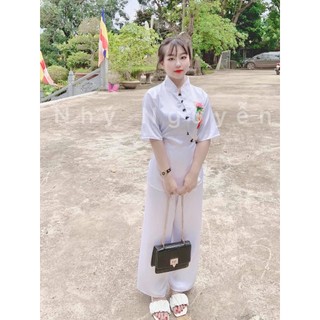 Đồ Lam Nữ Đi Chùa Vải Lụa Cao Cấp Lịch Sự