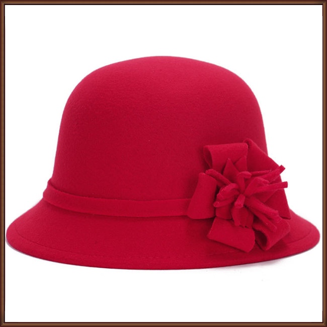 Mũ Bowler Màu Trơn Đính Hoa Thời Trang Vintage Cho Nữ