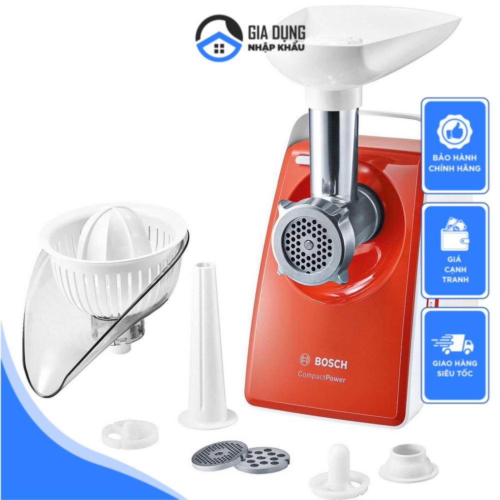 Máy Xay Thịt BOSCH MFW3630, Máy Chế Biến Thực Phẩm Đa Năng, Máy Làm Xúc Xích, Chả Giò, Công Suất 1600W, Made In Poland