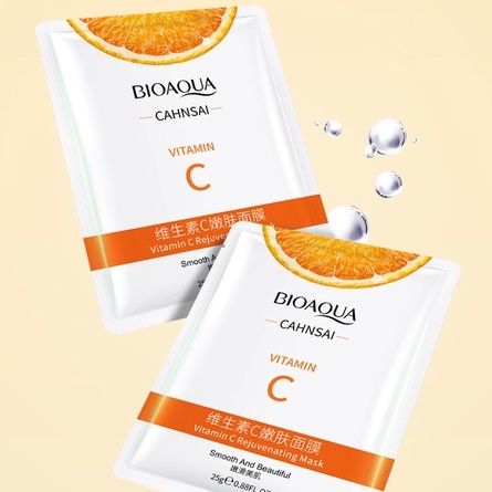 Mặt nạ trắng da Bioaqua Mặt nạ dưỡng da Vitamin C chiết xuất cam vàng sáng da Morasa MNB05
