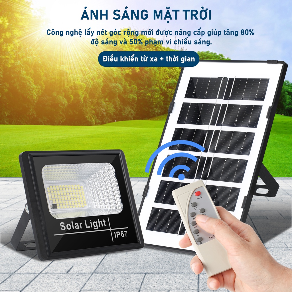 đèn năng lượng mặt trời đèn led chống nước 500W 100W 60W sân vườn,Siêu sáng và không thấm nước