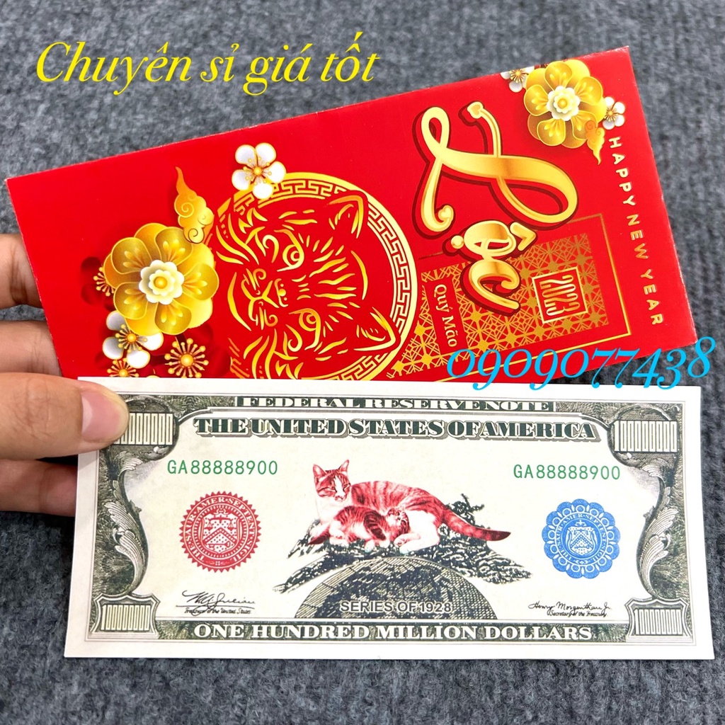Tiền Con Mèo 100 Triệu Đô kỷ niệm mệnh giá khủng Lì Xì Tết 2023 độc đáo ý nghĩa