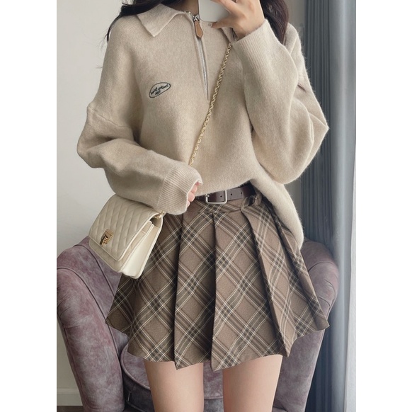 WOODIE SKIRT - chân váy xếp ly dáng ngắn tặng kèm đai REGEN