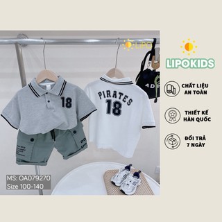 Áo Polo cho bé trai bé gái chất cotton cộc tay cao cấp style Hàn Quốc Áo phông có cổ trẻ em  OA079