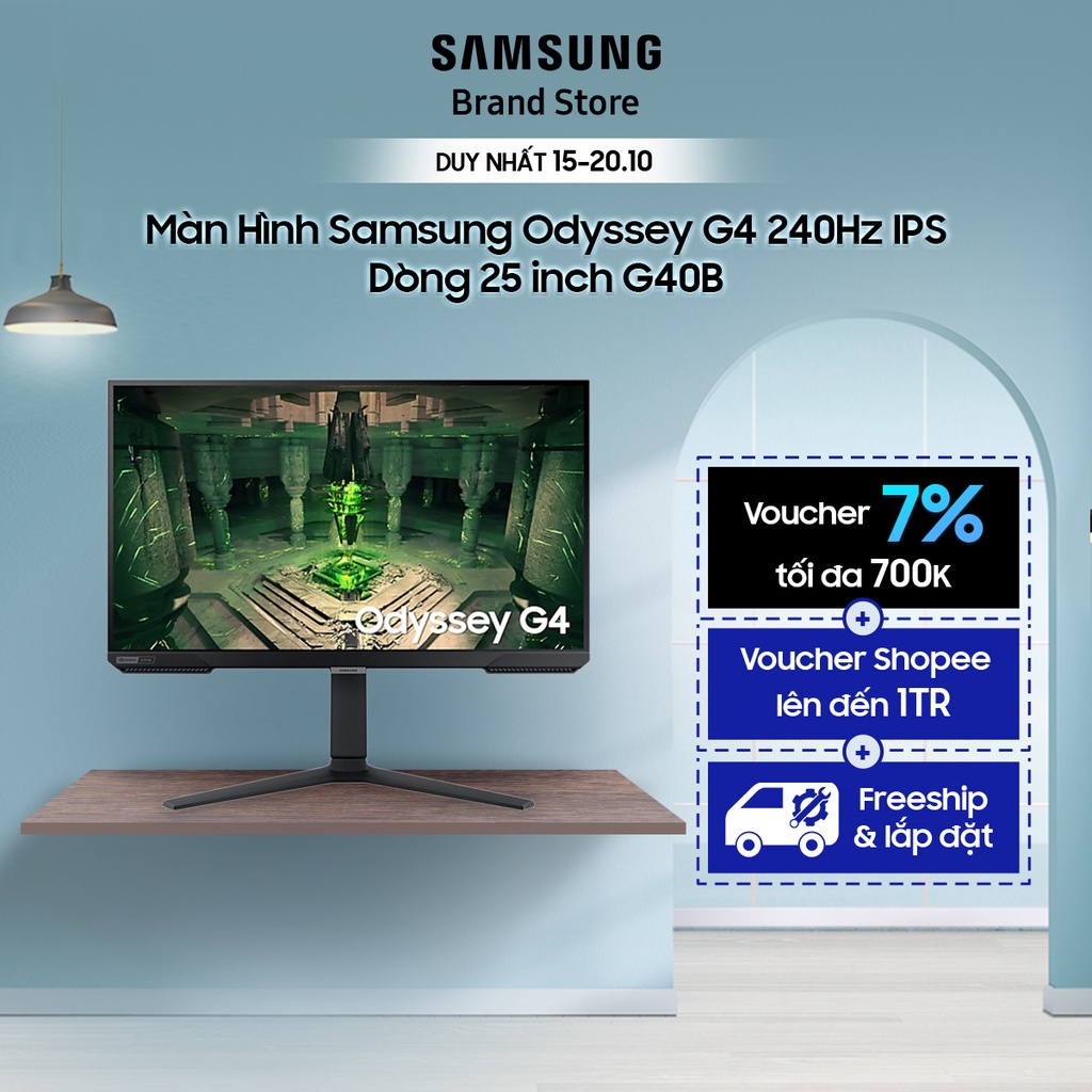 Màn Hình Samsung Odyssey G4 240Hz IPS Dòng 25 inch G40B | Miễn phí giao lắp - BH 24 tháng