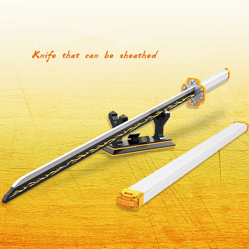 Đồ Chơi Lắp Ráp LEGO Mô Hình Nhật Luân Kiếm, Thanh Kiếm Sấm Sét Của Zenitsu Trong Kimetsu No Yaiba DK1506