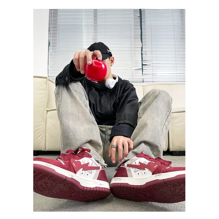 Giày Cat & Sofa Chính Hãng 🔴SIMPLE SNEAKER🔴 Giày Sneaker Cat Sofa 444 Màu Đỏ Đô Phong Cách Đường Phố AC268