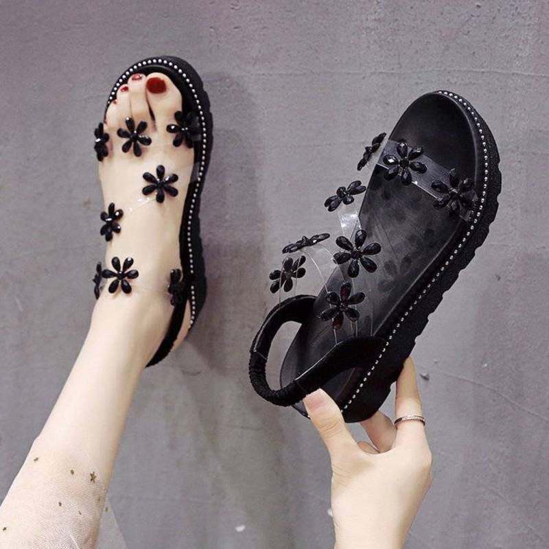 Giảm Giá Dép Sandal Đế Xuồng Thời Trang Hàn Quốc Cho Nữ Kasut Peremuan Peremuan Perlipar perempuan cantik mura