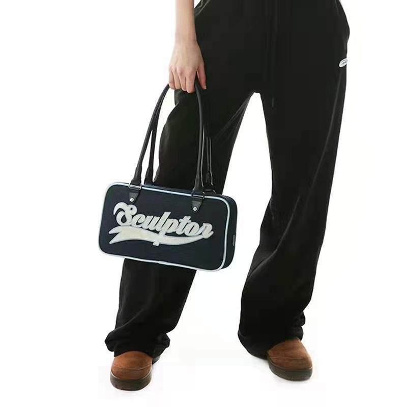 Túi Xách Một Bên Vai Phong Cách Bóng Chày Retro Dễ Phối Đồ Dành Cho Nữ