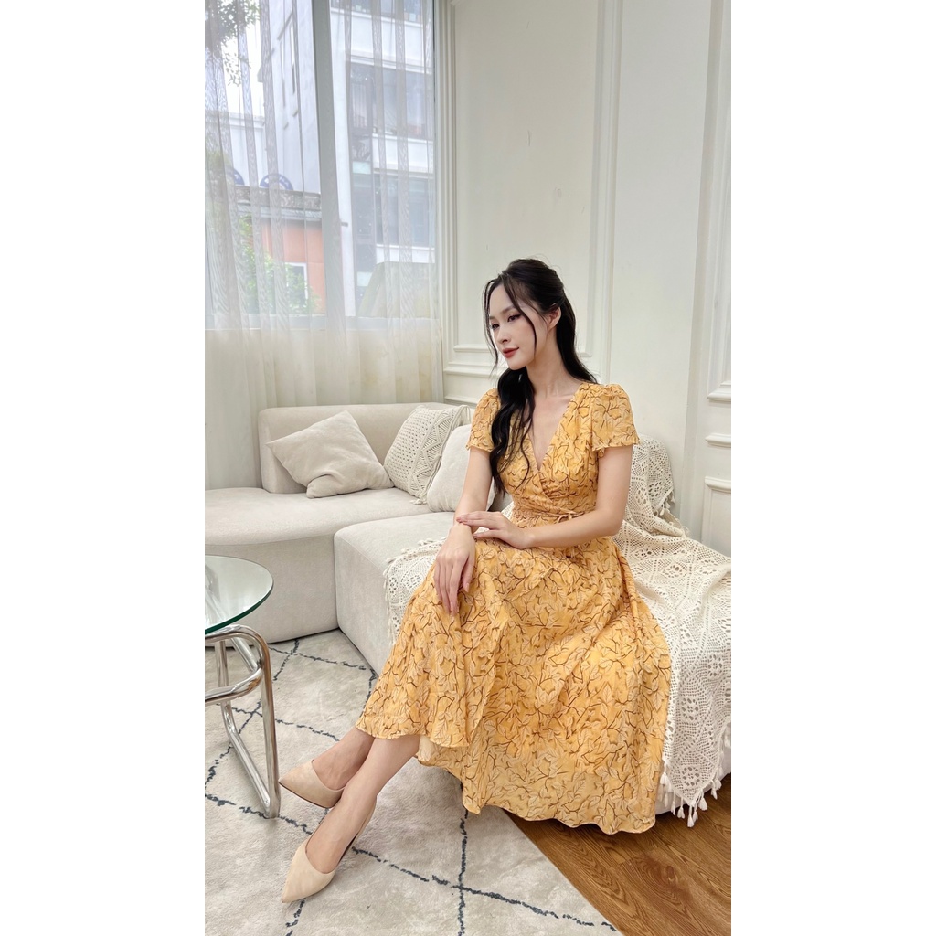 D160 VÁY VÀNG WRAP