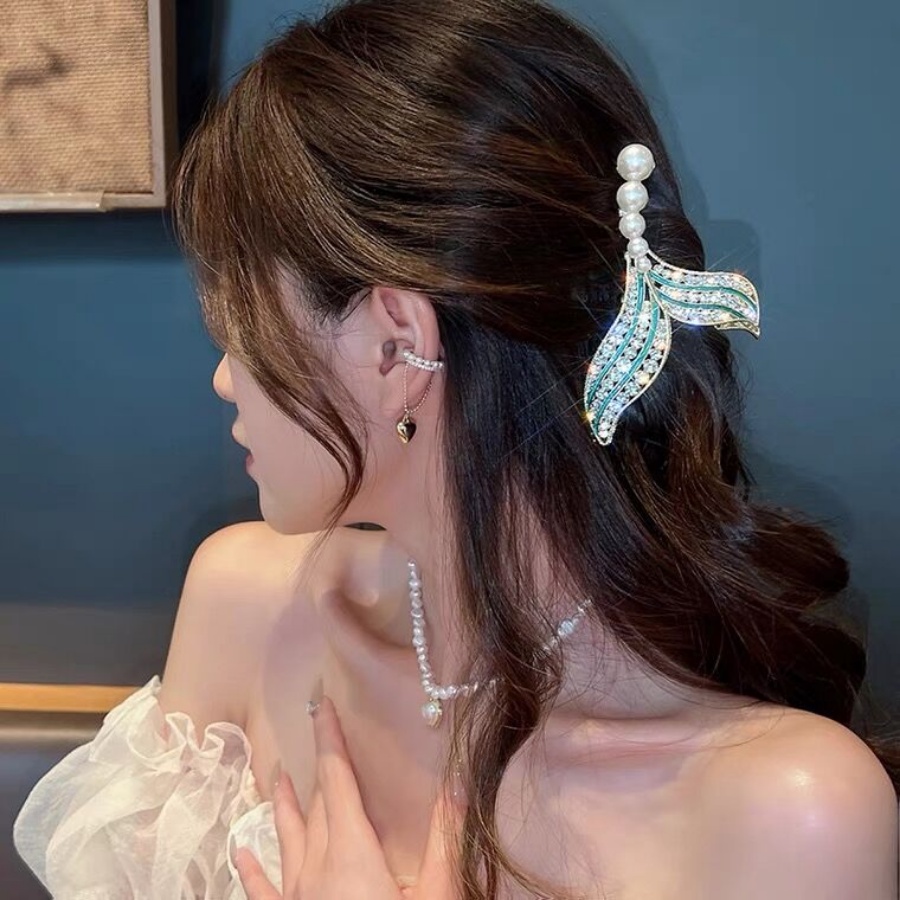 Kẹp Tóc Đính Đá Và Ngọc Trai Nhân Tạo Thời Trang